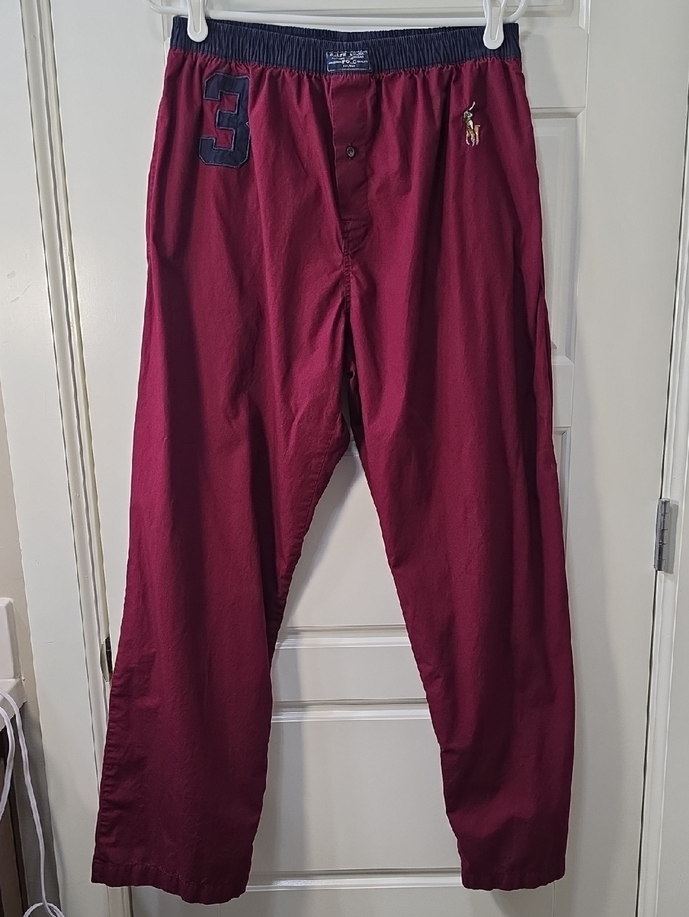 Polo by Ralph Lauren Men's Maroon Pajama Pants 100% Cotton - Medium